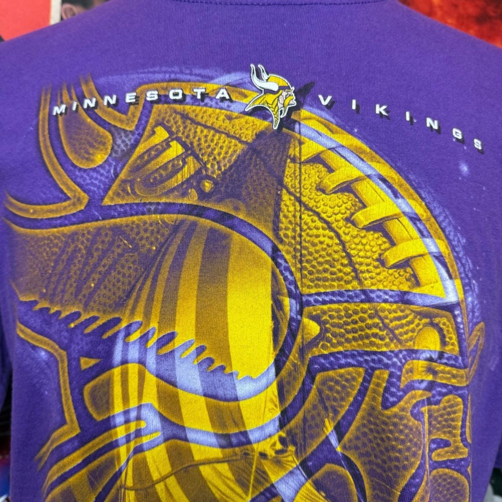 Vintage 90s Minnesota Vikings T Shirt NFL Football Pro Player Tee Sz Large - Picture 2 of 6